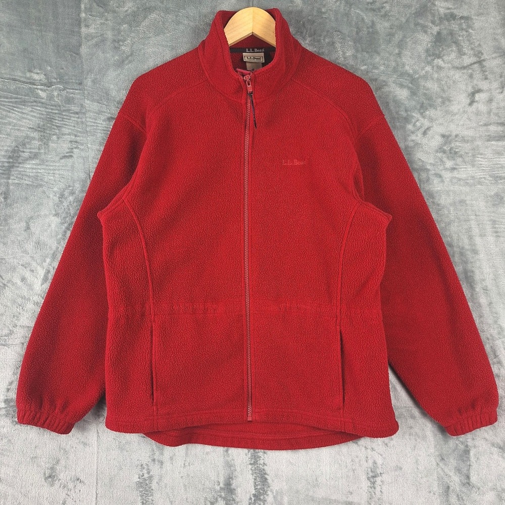 Vintage LL Bean Jacket Large Fleece Full Zip Classic‎ Heritage Outdoor Mock Neck